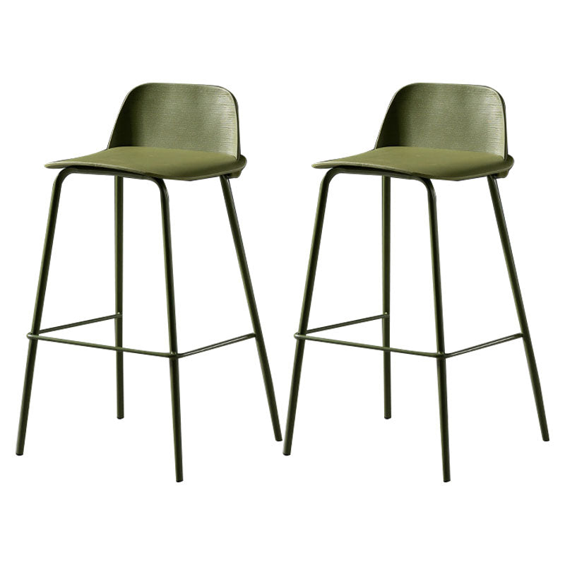 Modern Plastic Seats Macron Barstool Metal 4 Legs Bar Stool for Indoor, Set of 2 Dark Green 2 Piece Set Counter Stool(26"H) Clearhalo 'Bar Furniture' 'Bar Stools' 'bar_stools' 'furn' 'furn_bar_stools' 'furniture_bar_stools' 'Kitchen & Dining Furniture' 'kitchen&dining_furn' 'kitchen' 'kitchen_furn' Furniture' 4415872