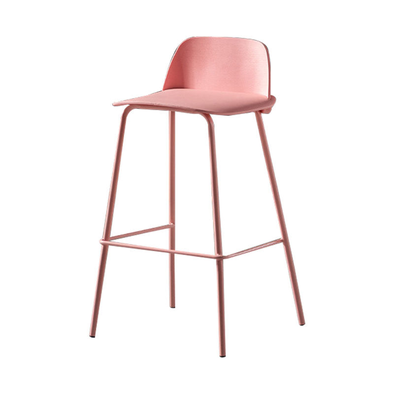 Modern Plastic Seats Macron Barstool Metal 4 Legs Bar Stool for Indoor, Set of 2 Clearhalo 'Bar Furniture' 'Bar Stools' 'bar_stools' 'furn' 'furn_bar_stools' 'furniture_bar_stools' 'Kitchen & Dining Furniture' 'kitchen&dining_furn' 'kitchen' 'kitchen_furn' Furniture' 4415873