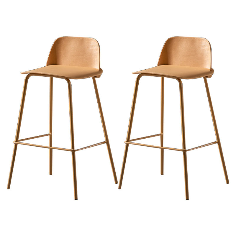Modern Plastic Seats Macron Barstool Metal 4 Legs Bar Stool for Indoor, Set of 2 Yellow 2 Piece Set Counter Stool(26"H) Clearhalo 'Bar Furniture' 'Bar Stools' 'bar_stools' 'furn' 'furn_bar_stools' 'furniture_bar_stools' 'Kitchen & Dining Furniture' 'kitchen&dining_furn' 'kitchen' 'kitchen_furn' Furniture' 4415874
