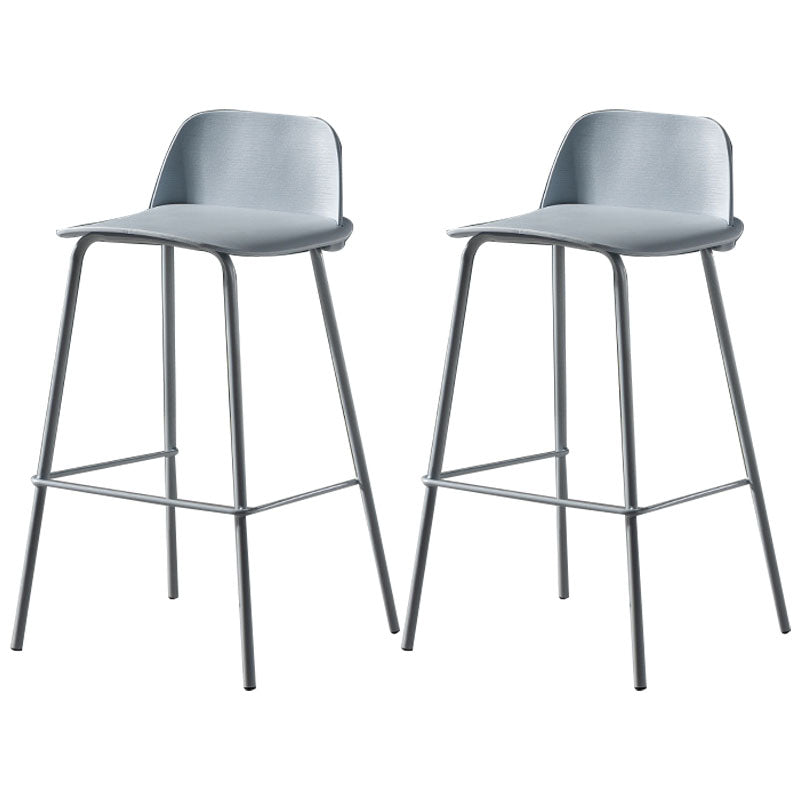 Modern Plastic Seats Macron Barstool Metal 4 Legs Bar Stool for Indoor, Set of 2 Blue 2 Piece Set Counter Stool(26"H) Clearhalo 'Bar Furniture' 'Bar Stools' 'bar_stools' 'furn' 'furn_bar_stools' 'furniture_bar_stools' 'Kitchen & Dining Furniture' 'kitchen&dining_furn' 'kitchen' 'kitchen_furn' Furniture' 4415876