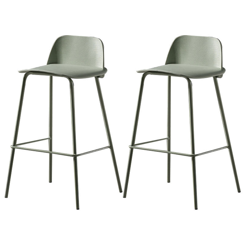 Modern Plastic Seats Macron Barstool Metal 4 Legs Bar Stool for Indoor, Set of 2 Light Green 2 Piece Set Counter Stool(26"H) Clearhalo 'Bar Furniture' 'Bar Stools' 'bar_stools' 'furn' 'furn_bar_stools' 'furniture_bar_stools' 'Kitchen & Dining Furniture' 'kitchen&dining_furn' 'kitchen' 'kitchen_furn' Furniture' 4415878