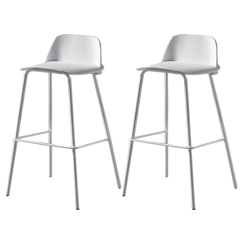 Modern Plastic Seats Macron Barstool Metal 4 Legs Bar Stool for Indoor, Set of 2 White 2 Piece Set Bar Stool(30"H) Clearhalo 'Bar Furniture' 'Bar Stools' 'bar_stools' 'furn' 'furn_bar_stools' 'furniture_bar_stools' 'Kitchen & Dining Furniture' 'kitchen&dining_furn' 'kitchen' 'kitchen_furn' Furniture' 4415884