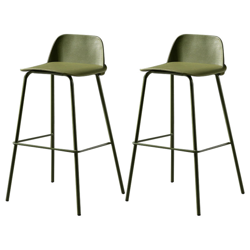 Modern Plastic Seats Macron Barstool Metal 4 Legs Bar Stool for Indoor, Set of 2 Dark Green 2 Piece Set Bar Stool(30"H) Clearhalo 'Bar Furniture' 'Bar Stools' 'bar_stools' 'furn' 'furn_bar_stools' 'furniture_bar_stools' 'Kitchen & Dining Furniture' 'kitchen&dining_furn' 'kitchen' 'kitchen_furn' Furniture' 4415886