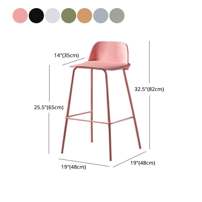 Modern Plastic Seats Macron Barstool Metal 4 Legs Bar Stool for Indoor, Set of 2 Clearhalo 'Bar Furniture' 'Bar Stools' 'bar_stools' 'furn' 'furn_bar_stools' 'furniture_bar_stools' 'Kitchen & Dining Furniture' 'kitchen&dining_furn' 'kitchen' 'kitchen_furn' Furniture' 4415890