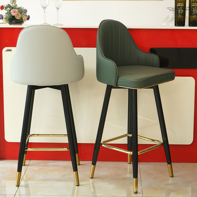 Nordic Style Barstool with PU Leather Seats Counter Stools, Set of 2 Clearhalo 'Bar Furniture' 'Bar Stools' 'bar_stools' 'furn' 'furn_bar_stools' 'furniture_bar_stools' 'Kitchen & Dining Furniture' 'kitchen&dining_furn' 'kitchen' 'kitchen_furn' Furniture' 4415895