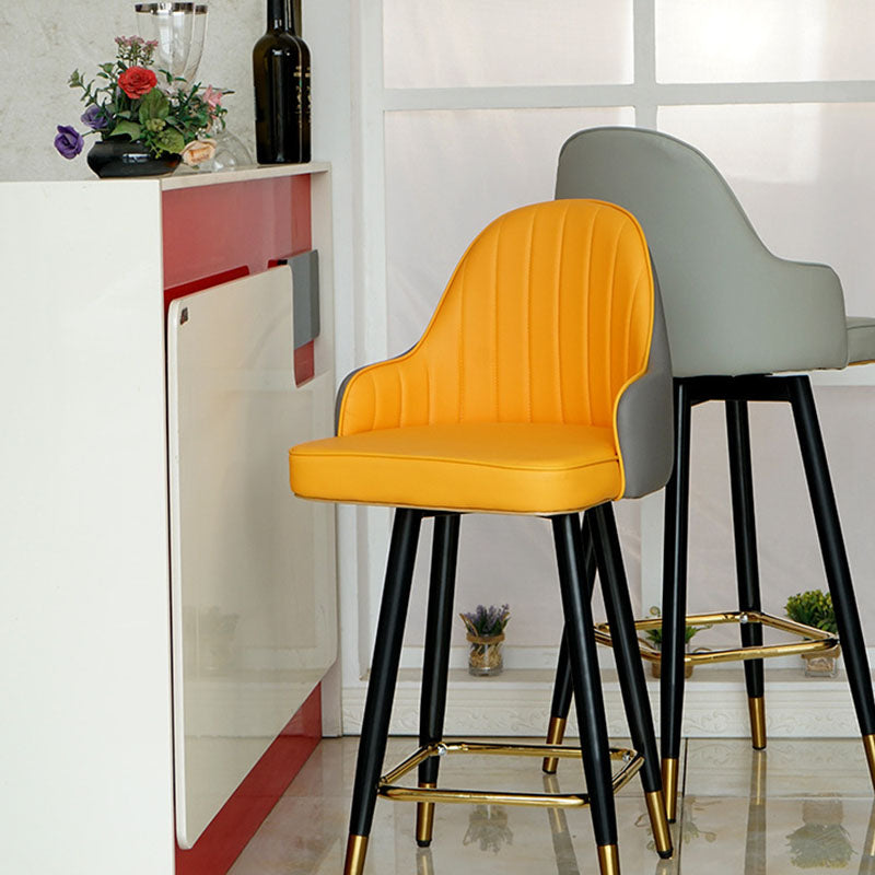 Nordic Style Barstool with PU Leather Seats Counter Stools, Set of 2 Clearhalo 'Bar Furniture' 'Bar Stools' 'bar_stools' 'furn' 'furn_bar_stools' 'furniture_bar_stools' 'Kitchen & Dining Furniture' 'kitchen&dining_furn' 'kitchen' 'kitchen_furn' Furniture' 4415896