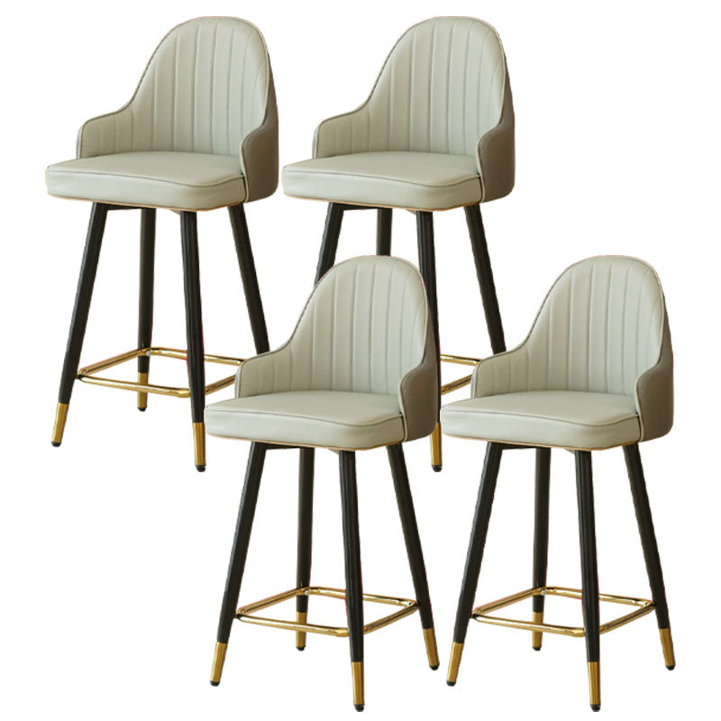 Nordic Style Barstool with PU Leather Seats Counter Stools, Set of 2 Dark Gray 4 Piece Set Clearhalo 'Bar Furniture' 'Bar Stools' 'bar_stools' 'furn' 'furn_bar_stools' 'furniture_bar_stools' 'Kitchen & Dining Furniture' 'kitchen&dining_furn' 'kitchen' 'kitchen_furn' Furniture' 4415907