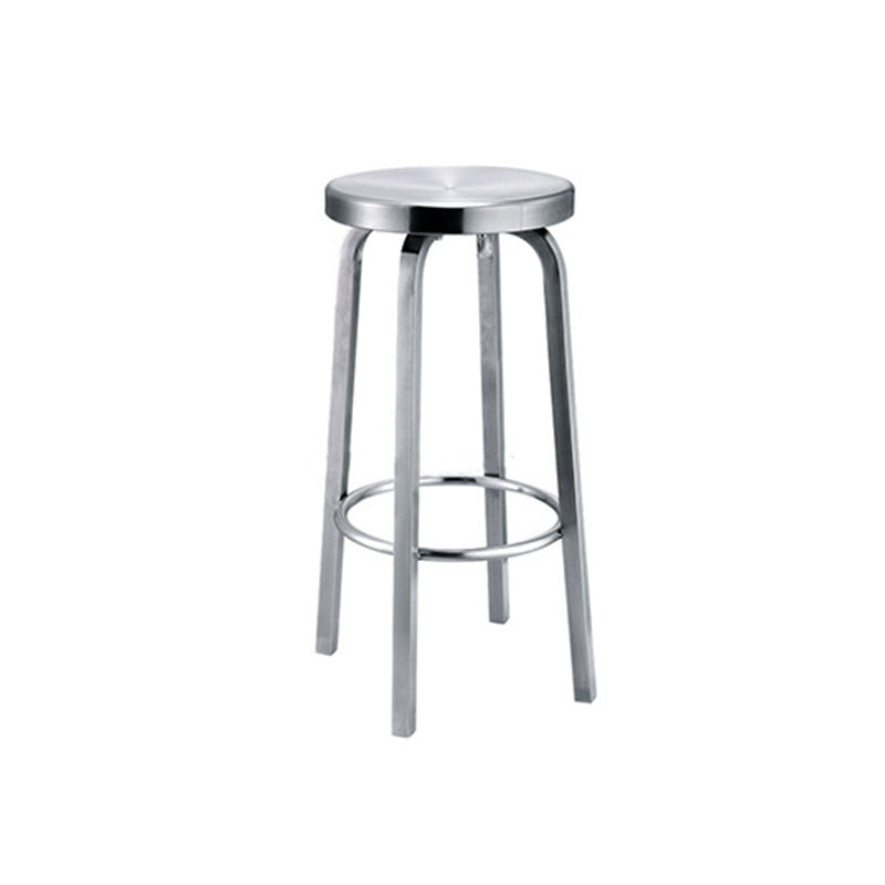 Industrial Style Armless Barstool Stainless Steel Counter Stools for Coffee Shop, 1 Piece Non-Swivel Counter Stool(26"H) Clearhalo 'Bar Furniture' 'Bar Stools' 'bar_stools' 'furn' 'furn_bar_stools' 'furniture_bar_stools' 'Kitchen & Dining Furniture' 'kitchen&dining_furn' 'kitchen' 'kitchen_furn' Furniture' 4415915