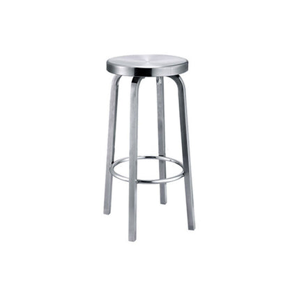 Industrial Style Armless Barstool Stainless Steel Counter Stools for Coffee Shop, 1 Piece Non-Swivel Counter Stool(26"H) Clearhalo 'Bar Furniture' 'Bar Stools' 'bar_stools' 'furn' 'furn_bar_stools' 'furniture_bar_stools' 'Kitchen & Dining Furniture' 'kitchen&dining_furn' 'kitchen' 'kitchen_furn' Furniture' 4415915