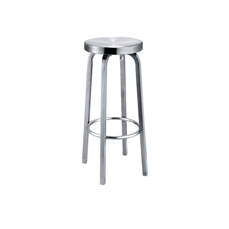 Industrial Style Armless Barstool Stainless Steel Counter Stools for Coffee Shop, 1 Piece Non-Swivel Bar Stool(30"H) Clearhalo 'Bar Furniture' 'Bar Stools' 'bar_stools' 'furn' 'furn_bar_stools' 'furniture_bar_stools' 'Kitchen & Dining Furniture' 'kitchen&dining_furn' 'kitchen' 'kitchen_furn' Furniture' 4415916