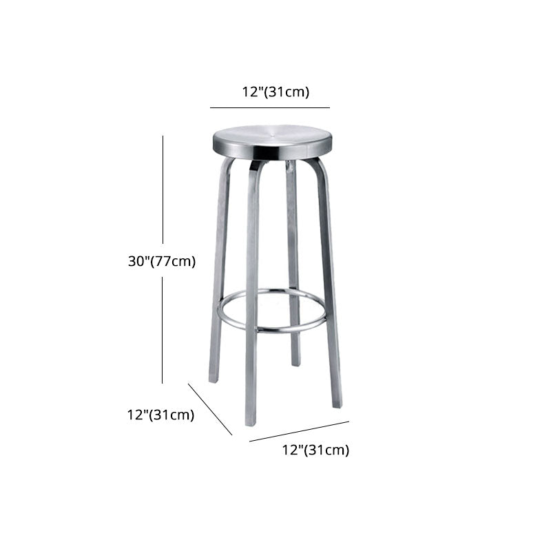 Industrial Style Armless Barstool Stainless Steel Counter Stools for Coffee Shop, 1 Piece Clearhalo 'Bar Furniture' 'Bar Stools' 'bar_stools' 'furn' 'furn_bar_stools' 'furniture_bar_stools' 'Kitchen & Dining Furniture' 'kitchen&dining_furn' 'kitchen' 'kitchen_furn' Furniture' 4415928