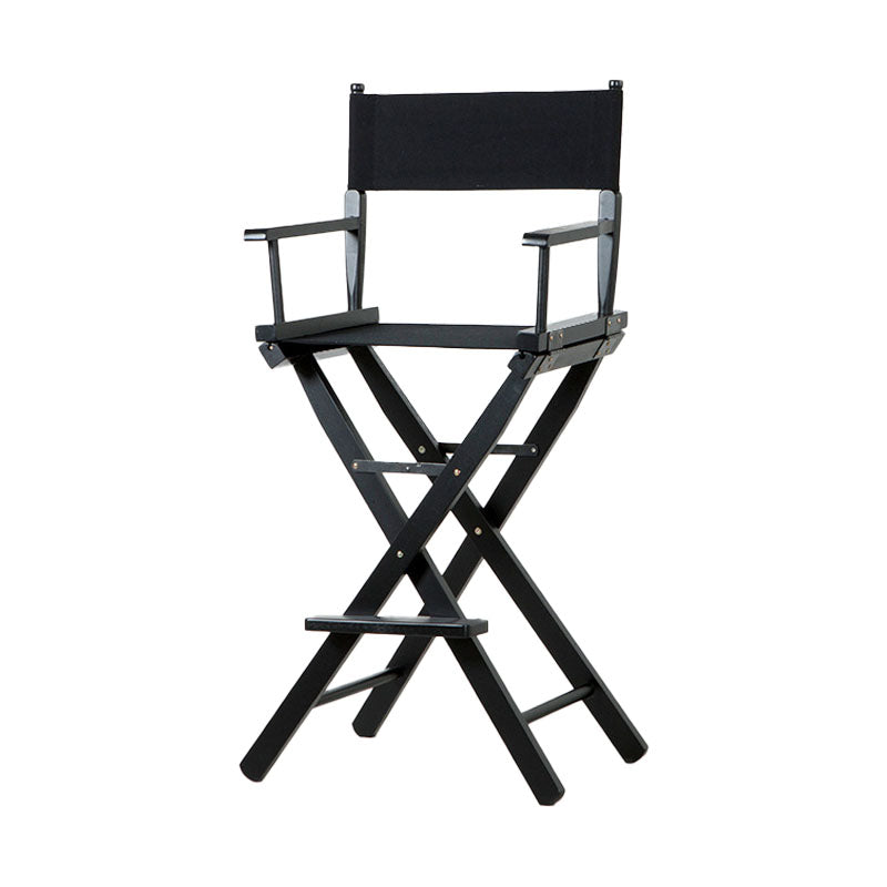 Industrial Wood 30-inch Barstools Cloth Seats Folding Counter Stool with 4 Legs Black Black 1 Piece Clearhalo 'Bar Furniture' 'Bar Stools' 'bar_stools' 'furn' 'furn_bar_stools' 'furniture_bar_stools' 'Kitchen & Dining Furniture' 'kitchen&dining_furn' 'kitchen' 'kitchen_furn' Furniture' 4415930