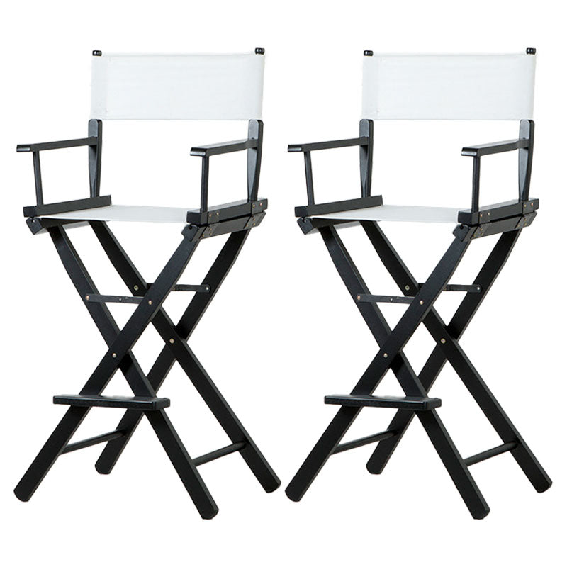 Industrial Wood 30-inch Barstools Cloth Seats Folding Counter Stool with 4 Legs White Black 2 Piece Set Clearhalo 'Bar Furniture' 'Bar Stools' 'bar_stools' 'furn' 'furn_bar_stools' 'furniture_bar_stools' 'Kitchen & Dining Furniture' 'kitchen&dining_furn' 'kitchen' 'kitchen_furn' Furniture' 4415943