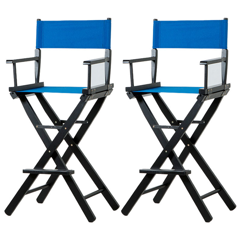 Industrial Wood 30-inch Barstools Cloth Seats Folding Counter Stool with 4 Legs Blue Black 2 Piece Set Clearhalo 'Bar Furniture' 'Bar Stools' 'bar_stools' 'furn' 'furn_bar_stools' 'furniture_bar_stools' 'Kitchen & Dining Furniture' 'kitchen&dining_furn' 'kitchen' 'kitchen_furn' Furniture' 4415944