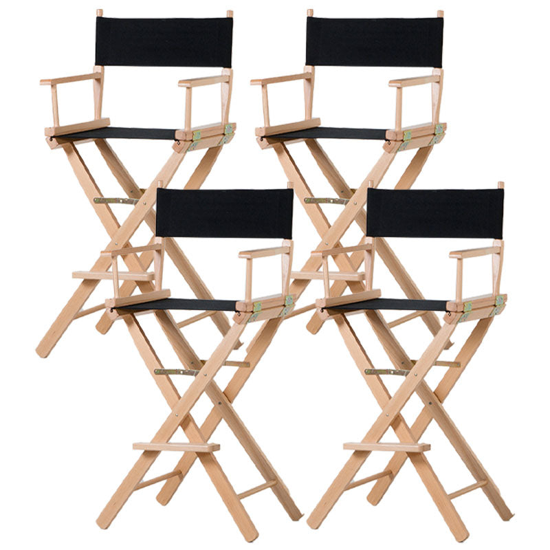 Industrial Wood 30-inch Barstools Cloth Seats Folding Counter Stool with 4 Legs Black Natural 4 Piece Set Clearhalo 'Bar Furniture' 'Bar Stools' 'bar_stools' 'furn' 'furn_bar_stools' 'furniture_bar_stools' 'Kitchen & Dining Furniture' 'kitchen&dining_furn' 'kitchen' 'kitchen_furn' Furniture' 4415951