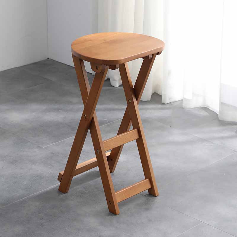 Nordic Style Armless Wood 25-inch Barstools Folding Counter Stools, 1 Piece Natural Clearhalo 'Bar Furniture' 'Bar Stools' 'bar_stools' 'furn' 'furn_bar_stools' 'furniture_bar_stools' 'Kitchen & Dining Furniture' 'kitchen&dining_furn' 'kitchen' 'kitchen_furn' Furniture' 4415956