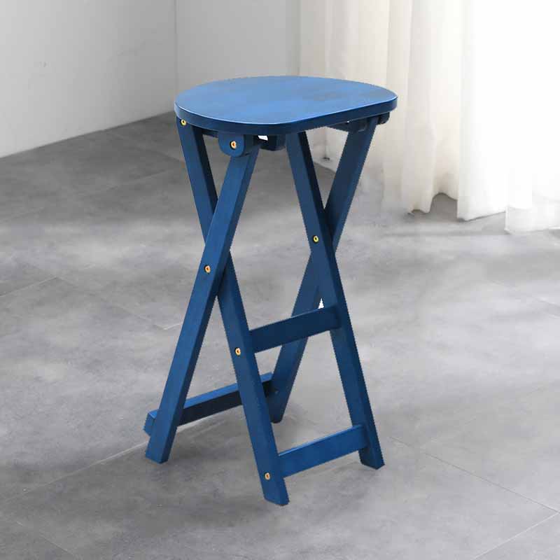 Nordic Style Armless Wood 25-inch Barstools Folding Counter Stools, 1 Piece Dark Blue Clearhalo 'Bar Furniture' 'Bar Stools' 'bar_stools' 'furn' 'furn_bar_stools' 'furniture_bar_stools' 'Kitchen & Dining Furniture' 'kitchen&dining_furn' 'kitchen' 'kitchen_furn' Furniture' 4415957