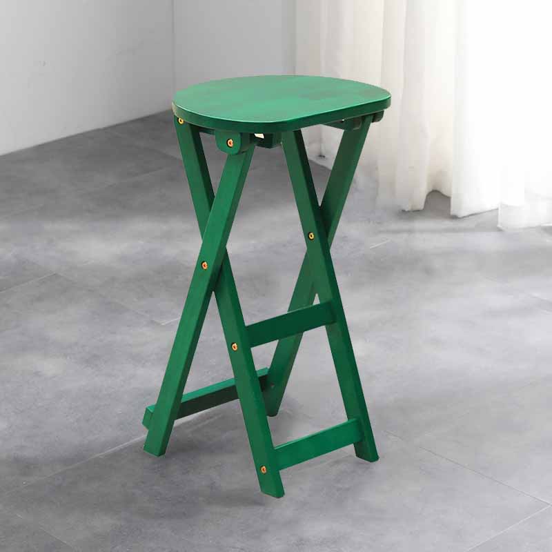 Nordic Style Armless Wood 25-inch Barstools Folding Counter Stools, 1 Piece Dark Green Clearhalo 'Bar Furniture' 'Bar Stools' 'bar_stools' 'furn' 'furn_bar_stools' 'furniture_bar_stools' 'Kitchen & Dining Furniture' 'kitchen&dining_furn' 'kitchen' 'kitchen_furn' Furniture' 4415965