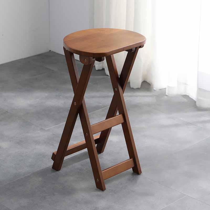 Nordic Style Armless Wood 25-inch Barstools Folding Counter Stools, 1 Piece Coffee Clearhalo 'Bar Furniture' 'Bar Stools' 'bar_stools' 'furn' 'furn_bar_stools' 'furniture_bar_stools' 'Kitchen & Dining Furniture' 'kitchen&dining_furn' 'kitchen' 'kitchen_furn' Furniture' 4415967