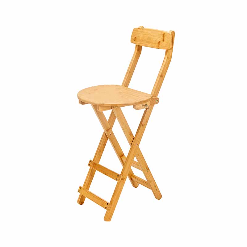 Nordic Style Armless Wood Backrest Barstools Folding Counter Stools, 1 Piece Natural Counter Stool (24"H) Clearhalo 'Bar Furniture' 'Bar Stools' 'bar_stools' 'furn' 'furn_bar_stools' 'furniture_bar_stools' 'Kitchen & Dining Furniture' 'kitchen&dining_furn' 'kitchen' 'kitchen_furn' Furniture' 4415973