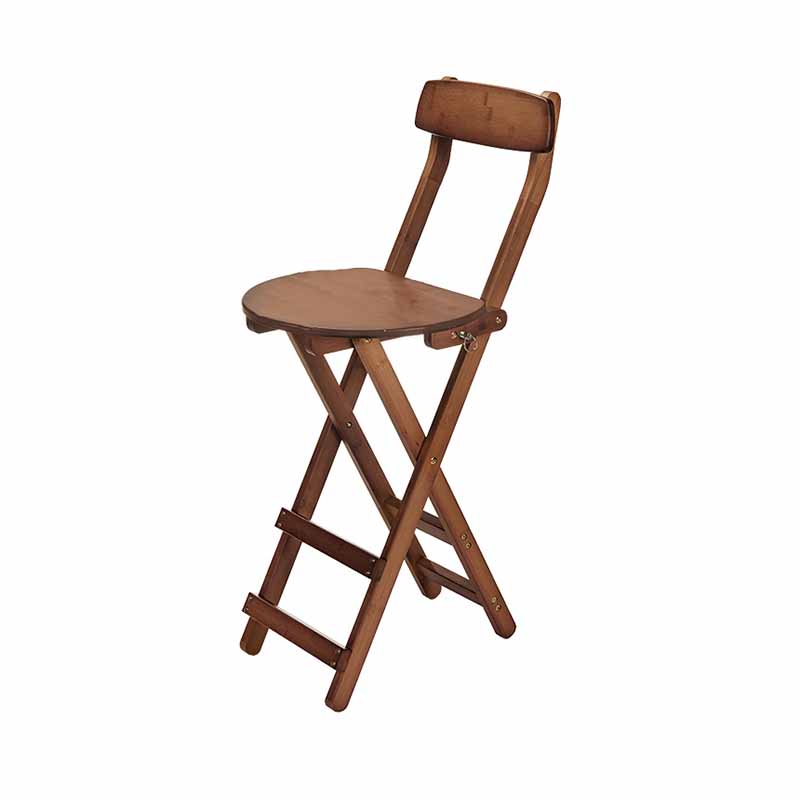 Nordic Style Armless Wood Backrest Barstools Folding Counter Stools, 1 Piece Brown Counter Stool (24"H) Clearhalo 'Bar Furniture' 'Bar Stools' 'bar_stools' 'furn' 'furn_bar_stools' 'furniture_bar_stools' 'Kitchen & Dining Furniture' 'kitchen&dining_furn' 'kitchen' 'kitchen_furn' Furniture' 4415974