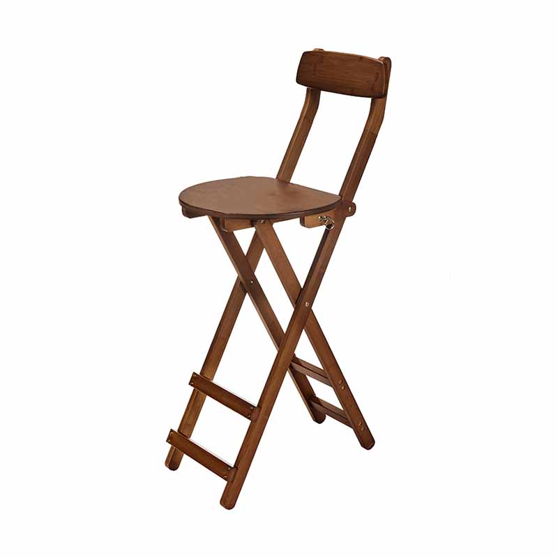 Nordic Style Armless Wood Backrest Barstools Folding Counter Stools, 1 Piece Brown Counter Stool(27"H) Clearhalo 'Bar Furniture' 'Bar Stools' 'bar_stools' 'furn' 'furn_bar_stools' 'furniture_bar_stools' 'Kitchen & Dining Furniture' 'kitchen&dining_furn' 'kitchen' 'kitchen_furn' Furniture' 4415978