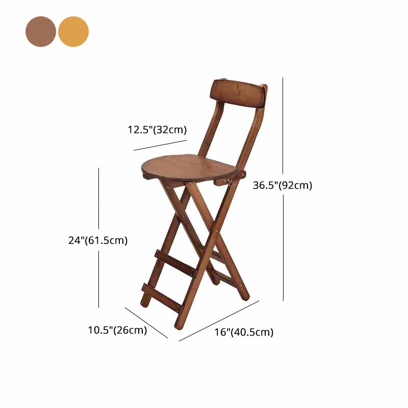 Nordic Style Armless Wood Backrest Barstools Folding Counter Stools, 1 Piece Clearhalo 'Bar Furniture' 'Bar Stools' 'bar_stools' 'furn' 'furn_bar_stools' 'furniture_bar_stools' 'Kitchen & Dining Furniture' 'kitchen&dining_furn' 'kitchen' 'kitchen_furn' Furniture' 4415980