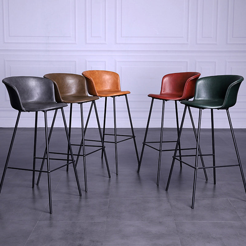 Modern Farmhouse Leather Seats Counter Stool Metal 4 Legs Stool, Set of 2 Clearhalo 'Bar Furniture' 'Bar Stools' 'bar_stools' 'furn' 'furn_bar_stools' 'furniture_bar_stools' 'Kitchen & Dining Furniture' 'kitchen&dining_furn' 'kitchen' 'kitchen_furn' Furniture' 4416000