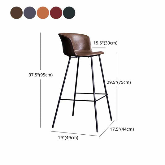 Modern Farmhouse Leather Seats Counter Stool Metal 4 Legs Stool, Set of 2 Clearhalo 'Bar Furniture' 'Bar Stools' 'bar_stools' 'furn' 'furn_bar_stools' 'furniture_bar_stools' 'Kitchen & Dining Furniture' 'kitchen&dining_furn' 'kitchen' 'kitchen_furn' Furniture' 4416009