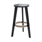 Industrial Rubberwood Stackable Simple Barstool Indoor Tall Stool with Round Seat Black 1 Piece Clearhalo 'Bar Furniture' 'Bar Stools' 'bar_stools' 'furn' 'furn_bar_stools' 'furniture_bar_stools' 'Kitchen & Dining Furniture' 'kitchen&dining_furn' 'kitchen' 'kitchen_furn' Furniture' 4416013