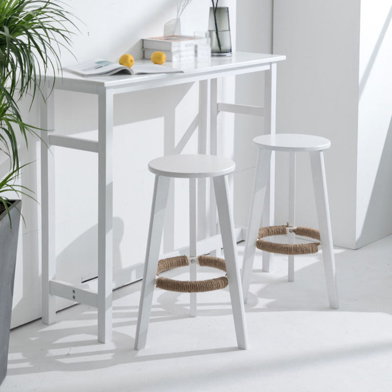 Industrial Rubberwood Stackable Simple Barstool Indoor Tall Stool with Round Seat Clearhalo 'Bar Furniture' 'Bar Stools' 'bar_stools' 'furn' 'furn_bar_stools' 'furniture_bar_stools' 'Kitchen & Dining Furniture' 'kitchen&dining_furn' 'kitchen' 'kitchen_furn' Furniture' 4416015