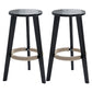 Industrial Rubberwood Stackable Simple Barstool Indoor Tall Stool with Round Seat Black 2 Piece Set Clearhalo 'Bar Furniture' 'Bar Stools' 'bar_stools' 'furn' 'furn_bar_stools' 'furniture_bar_stools' 'Kitchen & Dining Furniture' 'kitchen&dining_furn' 'kitchen' 'kitchen_furn' Furniture' 4416021