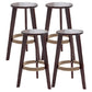 Industrial Rubberwood Stackable Simple Barstool Indoor Tall Stool with Round Seat Walnut 4 Piece Set Clearhalo 'Bar Furniture' 'Bar Stools' 'bar_stools' 'furn' 'furn_bar_stools' 'furniture_bar_stools' 'Kitchen & Dining Furniture' 'kitchen&dining_furn' 'kitchen' 'kitchen_furn' Furniture' 4416030