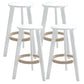 Industrial Rubberwood Stackable Simple Barstool Indoor Tall Stool with Round Seat White 4 Piece Set Clearhalo 'Bar Furniture' 'Bar Stools' 'bar_stools' 'furn' 'furn_bar_stools' 'furniture_bar_stools' 'Kitchen & Dining Furniture' 'kitchen&dining_furn' 'kitchen' 'kitchen_furn' Furniture' 4416032