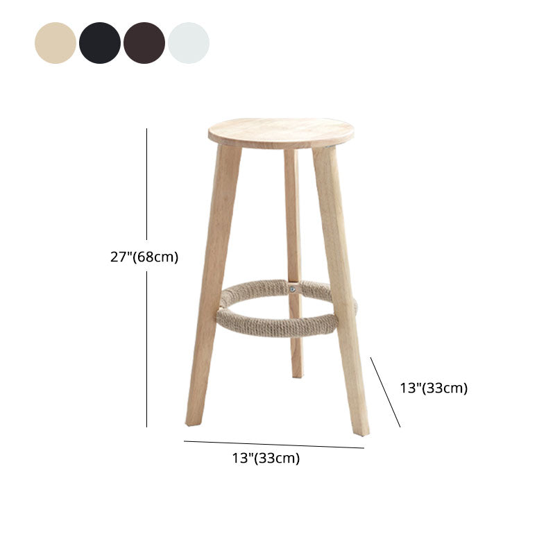 Industrial Rubberwood Stackable Simple Barstool Indoor Tall Stool with Round Seat Clearhalo 'Bar Furniture' 'Bar Stools' 'bar_stools' 'furn' 'furn_bar_stools' 'furniture_bar_stools' 'Kitchen & Dining Furniture' 'kitchen&dining_furn' 'kitchen' 'kitchen_furn' Furniture' 4416036