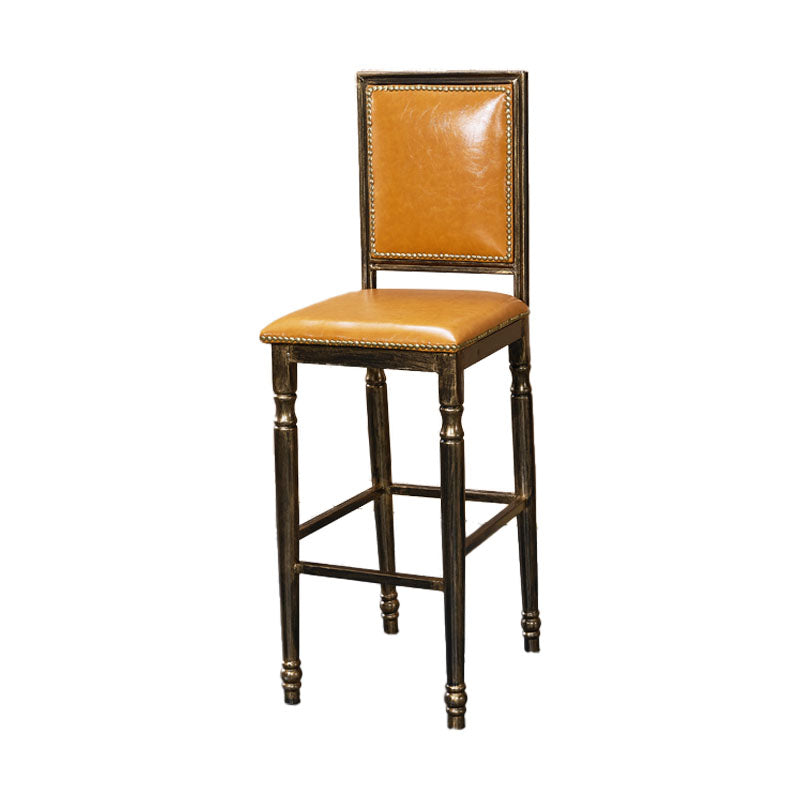 Distressed Bronze 29.5" H Barstool Industrial Indoor Tall Stool with Square Seat Yellow 1 Piece Clearhalo 'Bar Furniture' 'Bar Stools' 'bar_stools' 'furn' 'furn_bar_stools' 'furniture_bar_stools' 'Kitchen & Dining Furniture' 'kitchen&dining_furn' 'kitchen' 'kitchen_furn' Furniture' 4416041