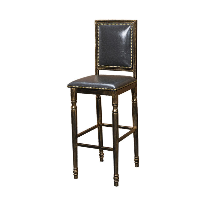 Distressed Bronze 29.5" H Barstool Industrial Indoor Tall Stool with Square Seat Grey 1 Piece Clearhalo 'Bar Furniture' 'Bar Stools' 'bar_stools' 'furn' 'furn_bar_stools' 'furniture_bar_stools' 'Kitchen & Dining Furniture' 'kitchen&dining_furn' 'kitchen' 'kitchen_furn' Furniture' 4416042