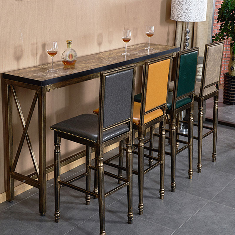Distressed Bronze 29.5" H Barstool Industrial Indoor Tall Stool with Square Seat Clearhalo 'Bar Furniture' 'Bar Stools' 'bar_stools' 'furn' 'furn_bar_stools' 'furniture_bar_stools' 'Kitchen & Dining Furniture' 'kitchen&dining_furn' 'kitchen' 'kitchen_furn' Furniture' 4416044