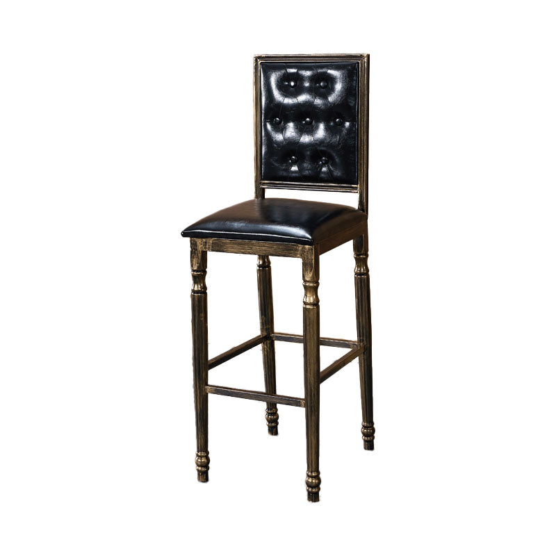 Distressed Bronze 29.5" H Barstool Industrial Indoor Tall Stool with Square Seat Black 1 Piece Clearhalo 'Bar Furniture' 'Bar Stools' 'bar_stools' 'furn' 'furn_bar_stools' 'furniture_bar_stools' 'Kitchen & Dining Furniture' 'kitchen&dining_furn' 'kitchen' 'kitchen_furn' Furniture' 4416050