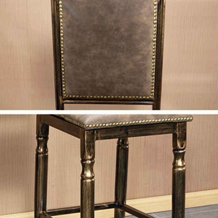 Distressed Bronze 29.5" H Barstool Industrial Indoor Tall Stool with Square Seat Clearhalo 'Bar Furniture' 'Bar Stools' 'bar_stools' 'furn' 'furn_bar_stools' 'furniture_bar_stools' 'Kitchen & Dining Furniture' 'kitchen&dining_furn' 'kitchen' 'kitchen_furn' Furniture' 4416053