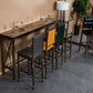 Distressed Bronze 29.5" H Barstool Industrial Indoor Tall Stool with Square Seat Clearhalo 'Bar Furniture' 'Bar Stools' 'bar_stools' 'furn' 'furn_bar_stools' 'furniture_bar_stools' 'Kitchen & Dining Furniture' 'kitchen&dining_furn' 'kitchen' 'kitchen_furn' Furniture' 4416054