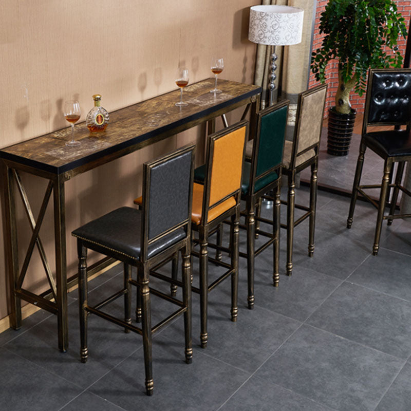 Distressed Bronze 29.5" H Barstool Industrial Indoor Tall Stool with Square Seat Clearhalo 'Bar Furniture' 'Bar Stools' 'bar_stools' 'furn' 'furn_bar_stools' 'furniture_bar_stools' 'Kitchen & Dining Furniture' 'kitchen&dining_furn' 'kitchen' 'kitchen_furn' Furniture' 4416054