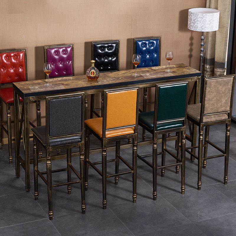 Distressed Bronze 29.5" H Barstool Industrial Indoor Tall Stool with Square Seat Clearhalo 'Bar Furniture' 'Bar Stools' 'bar_stools' 'furn' 'furn_bar_stools' 'furniture_bar_stools' 'Kitchen & Dining Furniture' 'kitchen&dining_furn' 'kitchen' 'kitchen_furn' Furniture' 4416057
