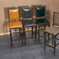 Distressed Bronze 29.5" H Barstool Industrial Indoor Tall Stool with Square Seat Clearhalo 'Bar Furniture' 'Bar Stools' 'bar_stools' 'furn' 'furn_bar_stools' 'furniture_bar_stools' 'Kitchen & Dining Furniture' 'kitchen&dining_furn' 'kitchen' 'kitchen_furn' Furniture' 4416058
