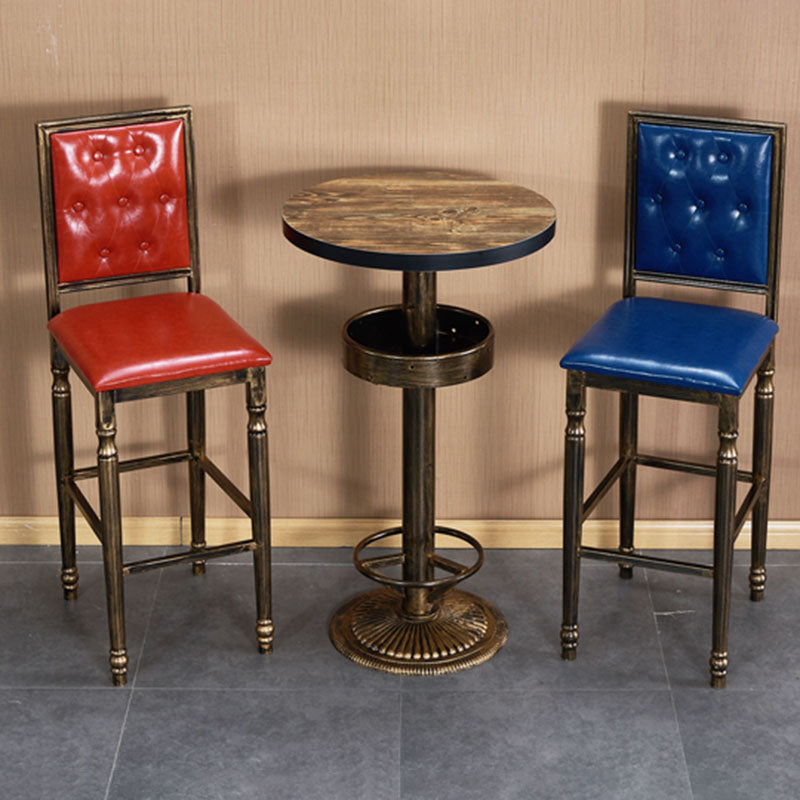 Distressed Bronze 29.5" H Barstool Industrial Indoor Tall Stool with Square Seat Clearhalo 'Bar Furniture' 'Bar Stools' 'bar_stools' 'furn' 'furn_bar_stools' 'furniture_bar_stools' 'Kitchen & Dining Furniture' 'kitchen&dining_furn' 'kitchen' 'kitchen_furn' Furniture' 4416062