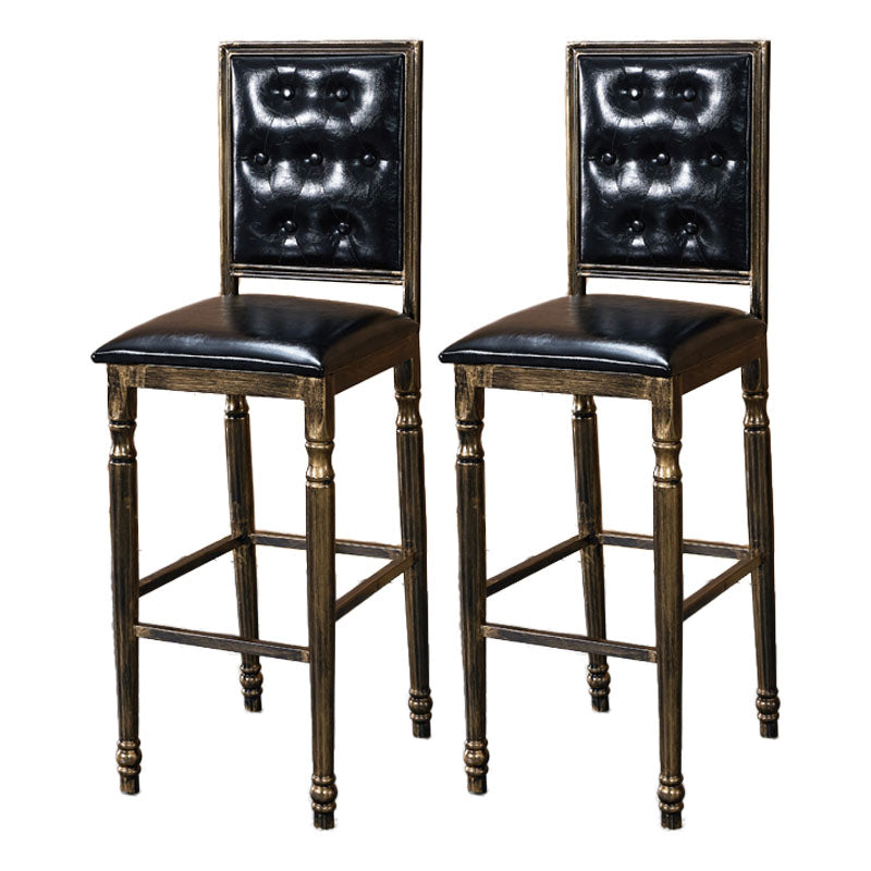 Distressed Bronze 29.5" H Barstool Industrial Indoor Tall Stool with Square Seat Black 2 Piece Set Clearhalo 'Bar Furniture' 'Bar Stools' 'bar_stools' 'furn' 'furn_bar_stools' 'furniture_bar_stools' 'Kitchen & Dining Furniture' 'kitchen&dining_furn' 'kitchen' 'kitchen_furn' Furniture' 4416066