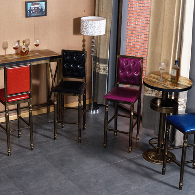 Distressed Bronze 29.5" H Barstool Industrial Indoor Tall Stool with Square Seat Clearhalo 'Bar Furniture' 'Bar Stools' 'bar_stools' 'furn' 'furn_bar_stools' 'furniture_bar_stools' 'Kitchen & Dining Furniture' 'kitchen&dining_furn' 'kitchen' 'kitchen_furn' Furniture' 4416068