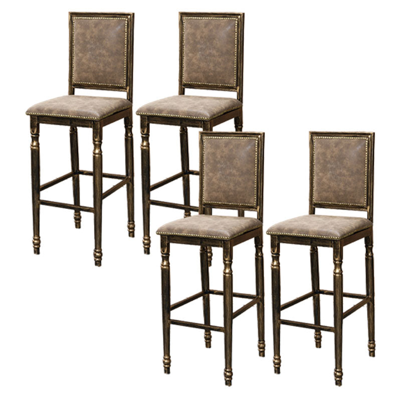 Distressed Bronze 29.5" H Barstool Industrial Indoor Tall Stool with Square Seat Khaki 4 Piece Set Clearhalo 'Bar Furniture' 'Bar Stools' 'bar_stools' 'furn' 'furn_bar_stools' 'furniture_bar_stools' 'Kitchen & Dining Furniture' 'kitchen&dining_furn' 'kitchen' 'kitchen_furn' Furniture' 4416073