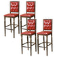 Distressed Bronze 29.5" H Barstool Industrial Indoor Tall Stool with Square Seat Red 4 Piece Set Clearhalo 'Bar Furniture' 'Bar Stools' 'bar_stools' 'furn' 'furn_bar_stools' 'furniture_bar_stools' 'Kitchen & Dining Furniture' 'kitchen&dining_furn' 'kitchen' 'kitchen_furn' Furniture' 4416075