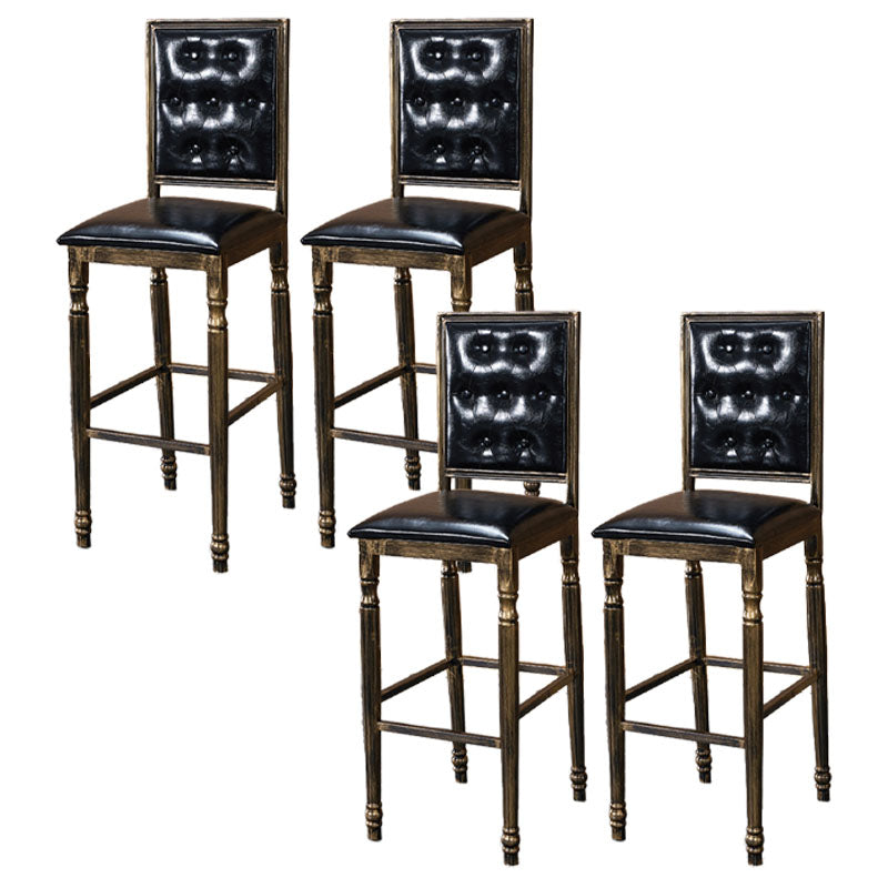 Distressed Bronze 29.5" H Barstool Industrial Indoor Tall Stool with Square Seat Black 4 Piece Set Clearhalo 'Bar Furniture' 'Bar Stools' 'bar_stools' 'furn' 'furn_bar_stools' 'furniture_bar_stools' 'Kitchen & Dining Furniture' 'kitchen&dining_furn' 'kitchen' 'kitchen_furn' Furniture' 4416076